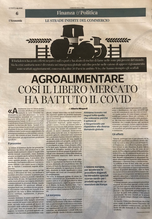 Agroalimentare Corriere 7 settembre 2020