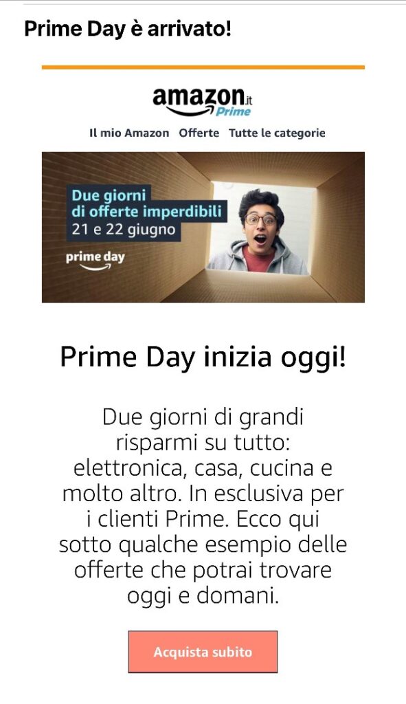 Saldi : l'anomalia italiana dell' Prime Day lo è veramente