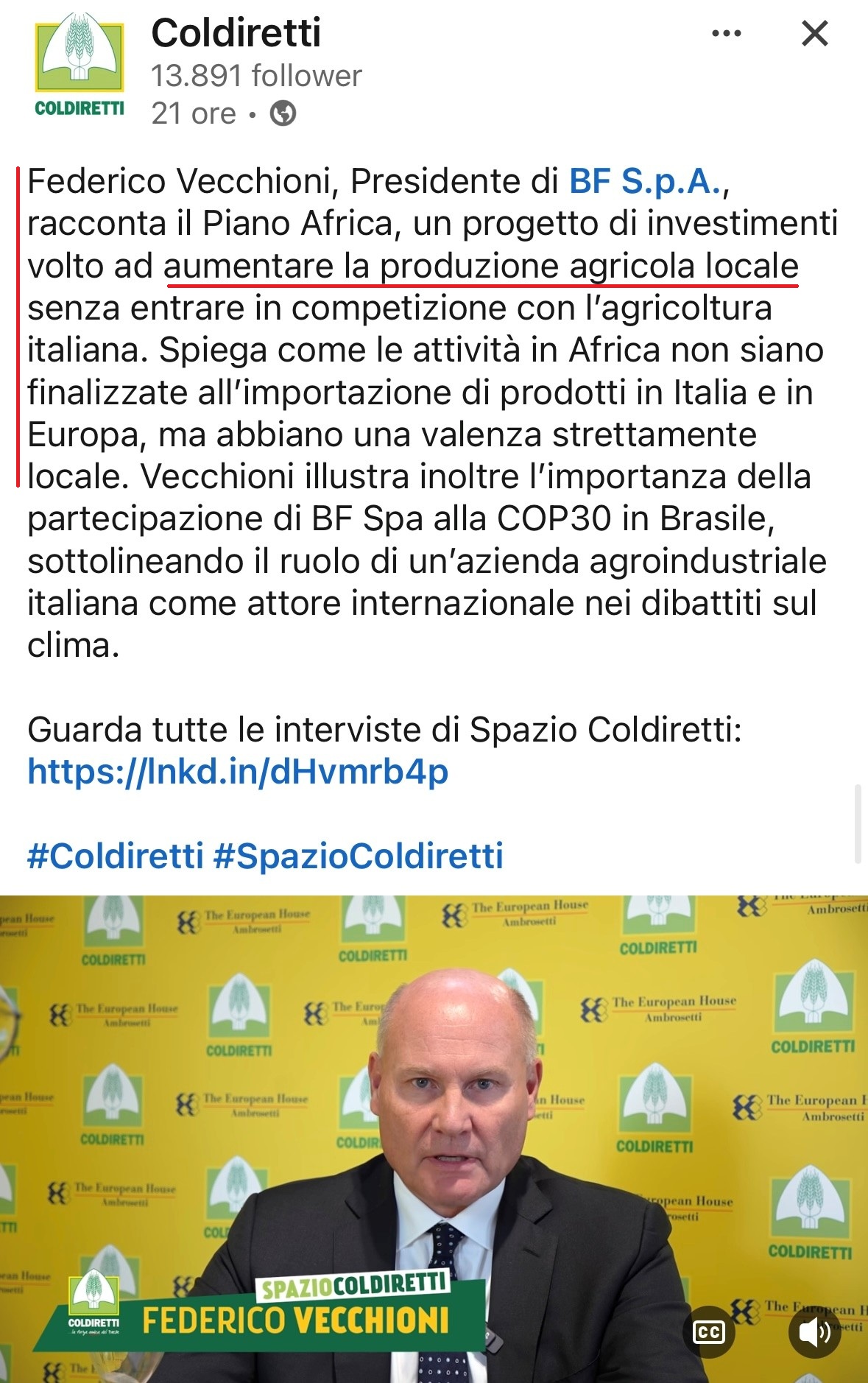 BF su Piano Mattei ottobre 2025