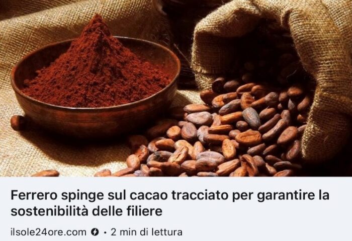 Ferrero spinge sul cacao tracciato