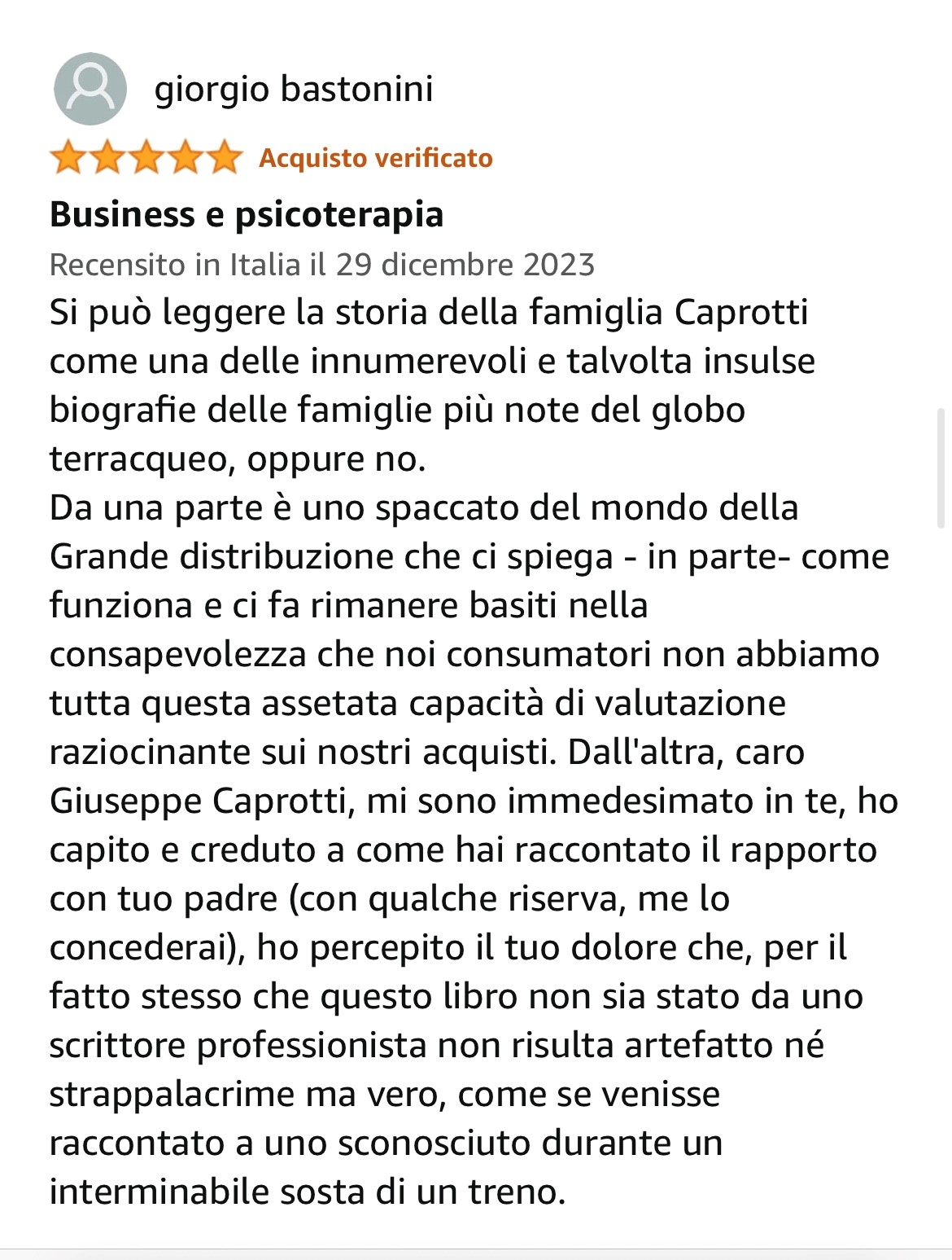 Giorgio Bastonini su Le ossa dei Caprotti