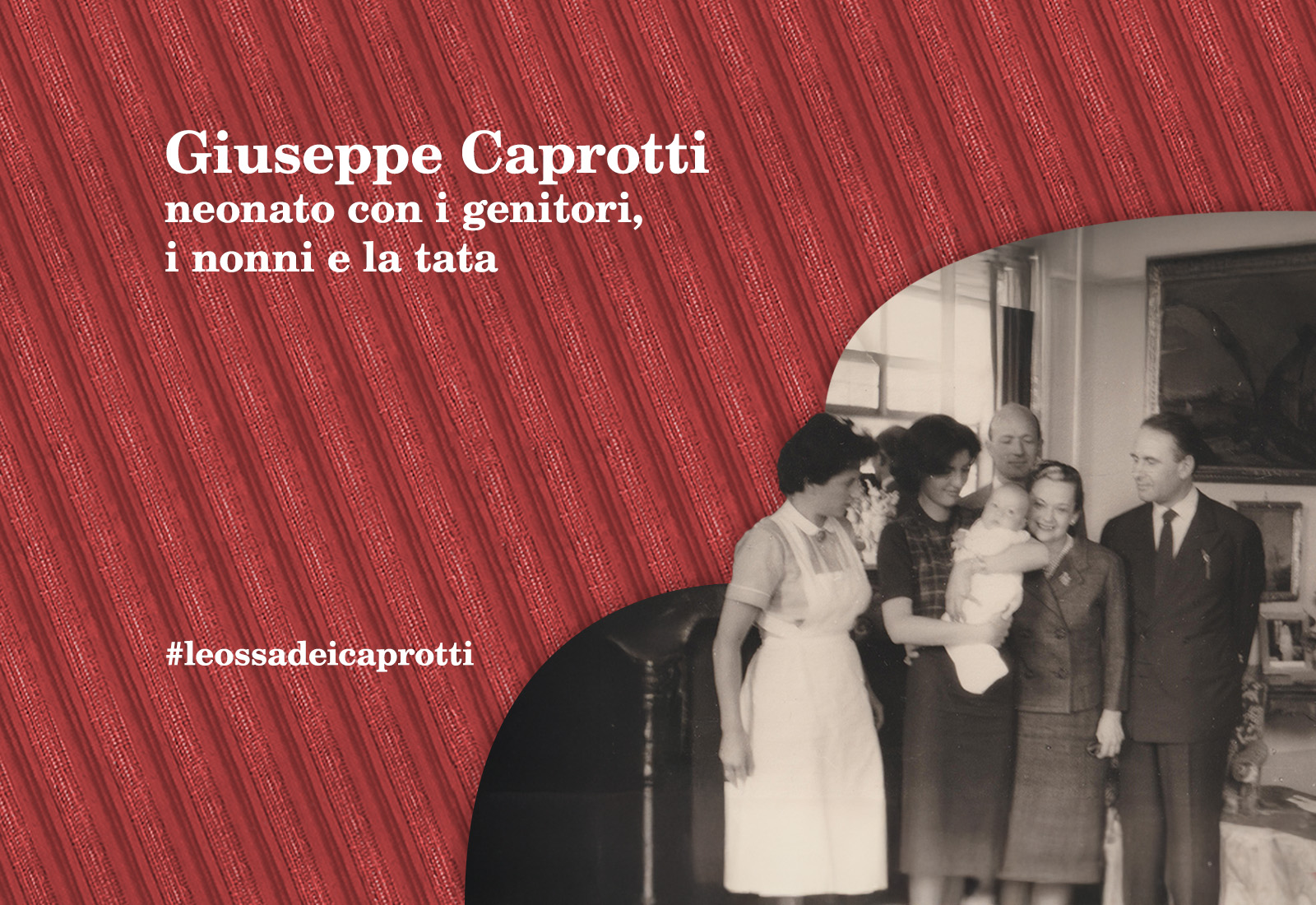 Giuseppe Caprotti neonato con genitori e tata