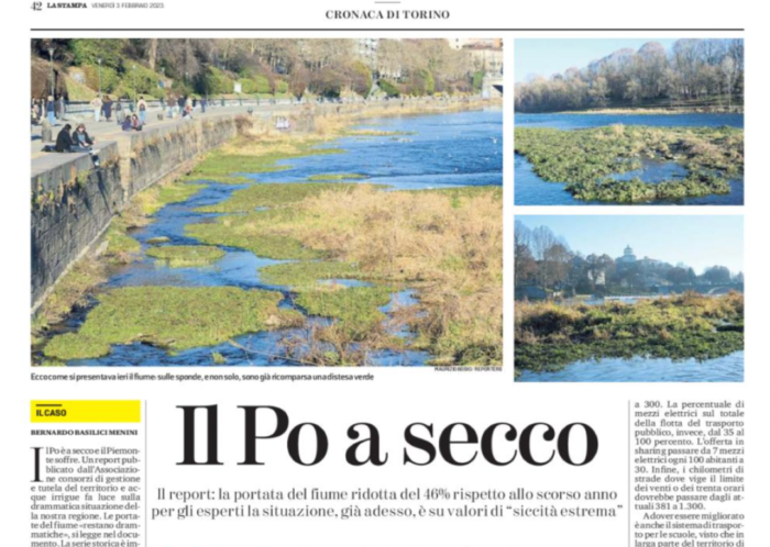 Il Po a secco La Stampa 3 feb cover