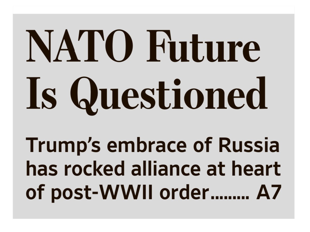 Il futuro della Nato in questione WSJ 4 marzo 2025