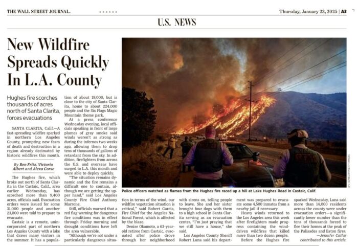Incendi California 23 gennaio 2025