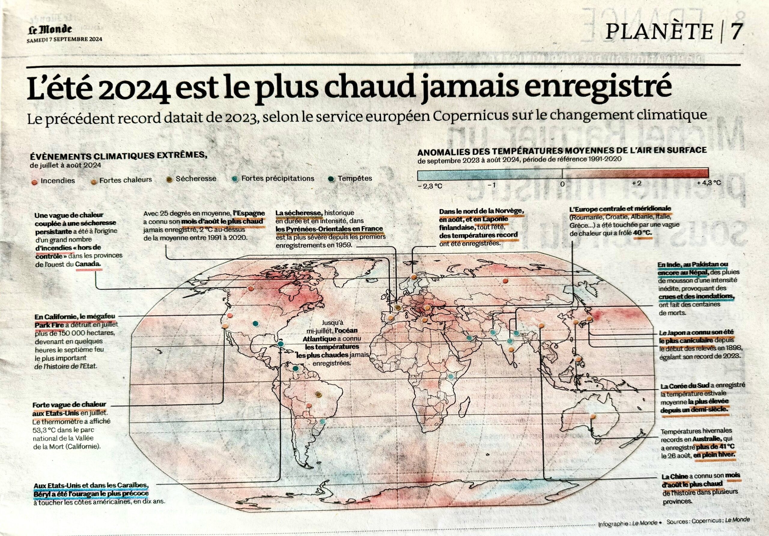 L'estate più calda mai registrata Le Monde 7 settembre 204