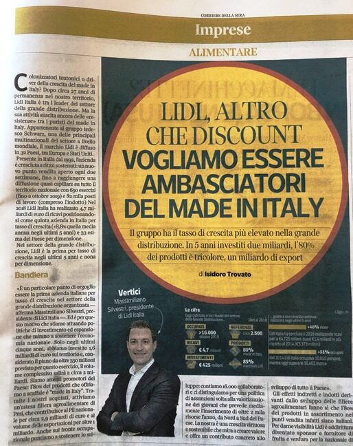 Lidl Corriere Economia 25 Novembre 2019