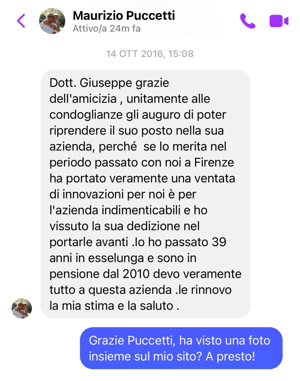 Maurizio Puccetti su Giuseppe Caprotti