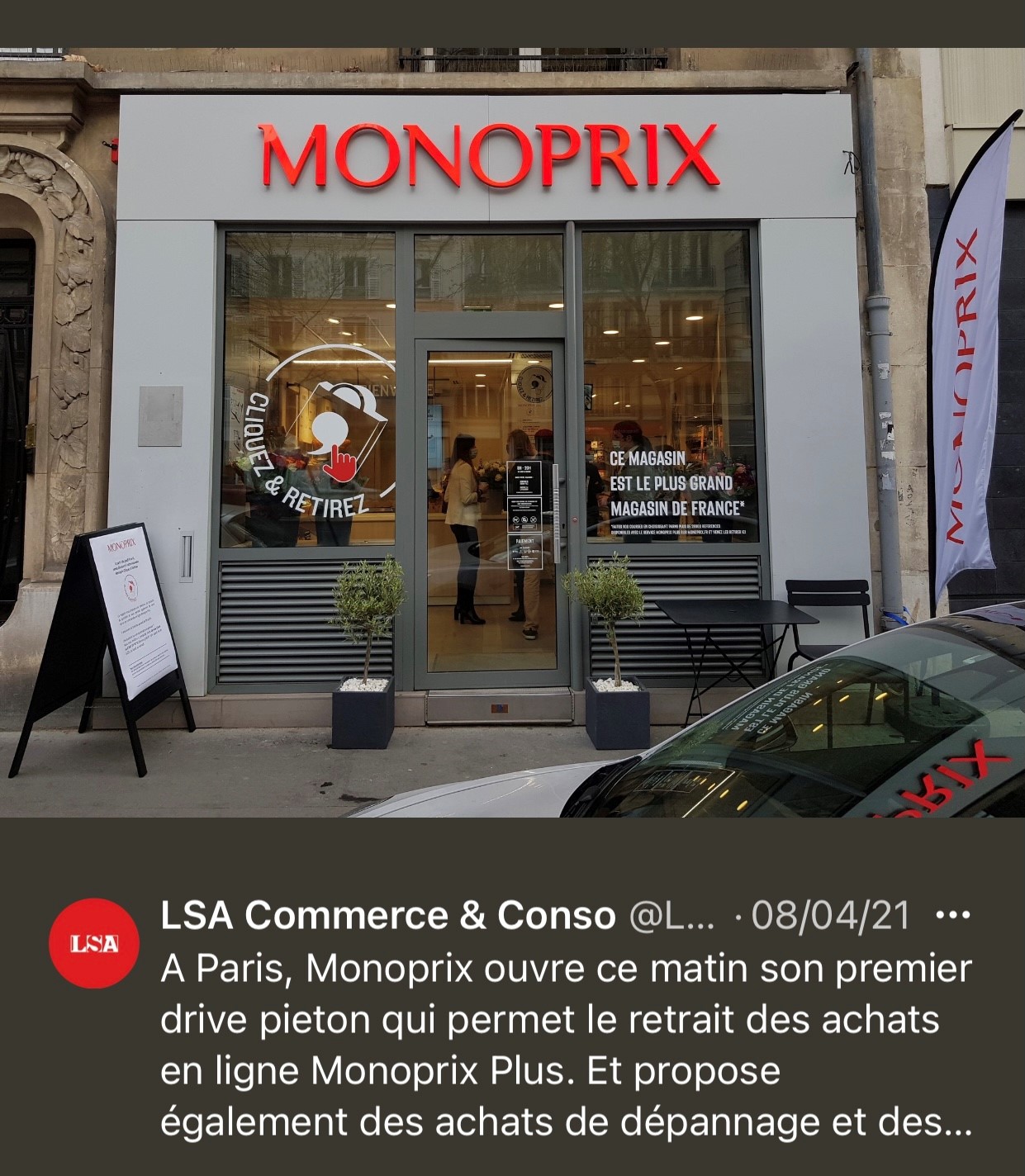 Monoprix plus grand magasin du monde LSA aprile 2021 