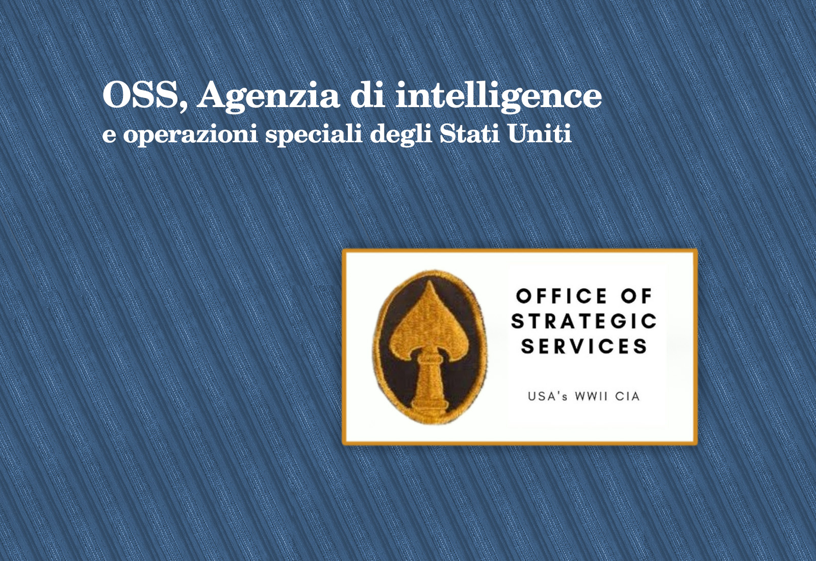 OSS, Agenzia di intelligence_
