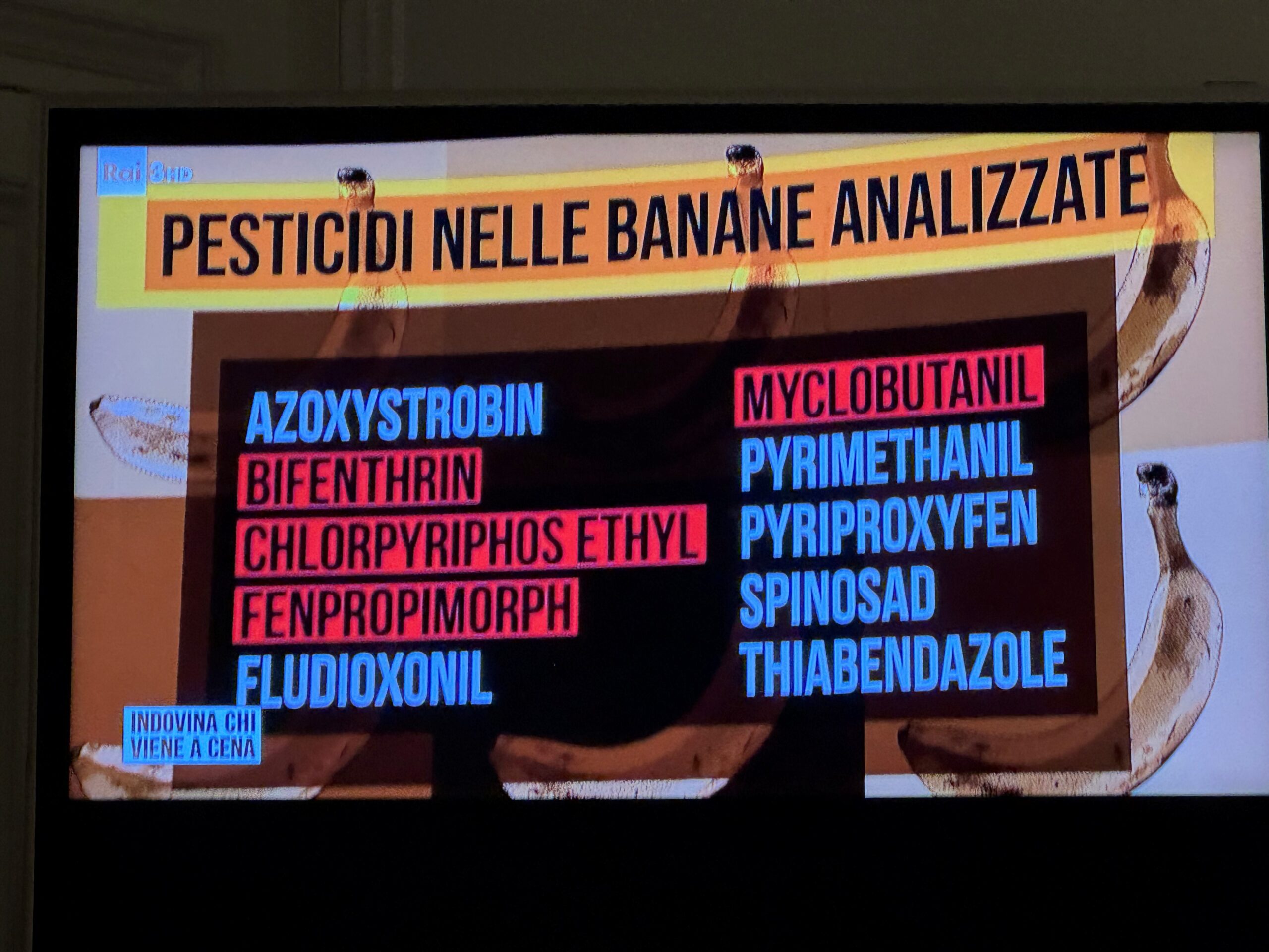 Pesticidi nelle banane Rai 3 del 6 dicembre 2025