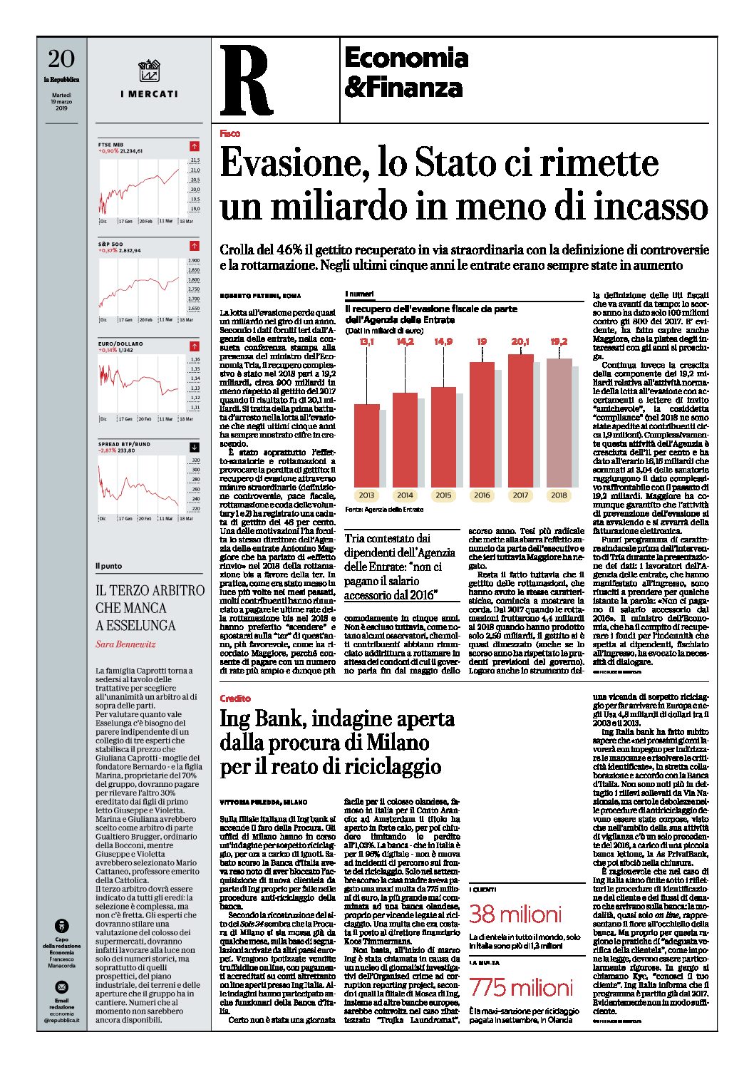 19 marzo - repubblica - terzo arbitro esselunga