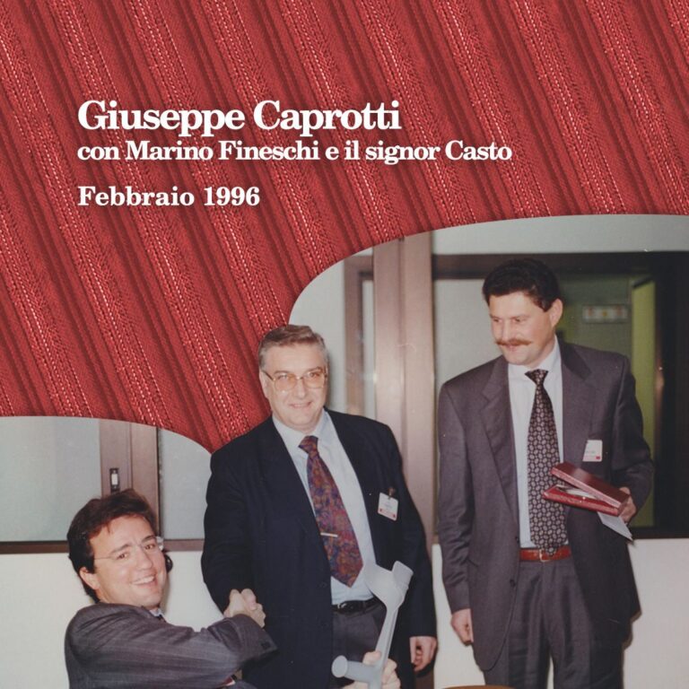 Giuseppe Caprotti con Marino Fineschi e il sig. Casto ad una premiazione, Firenze 1996