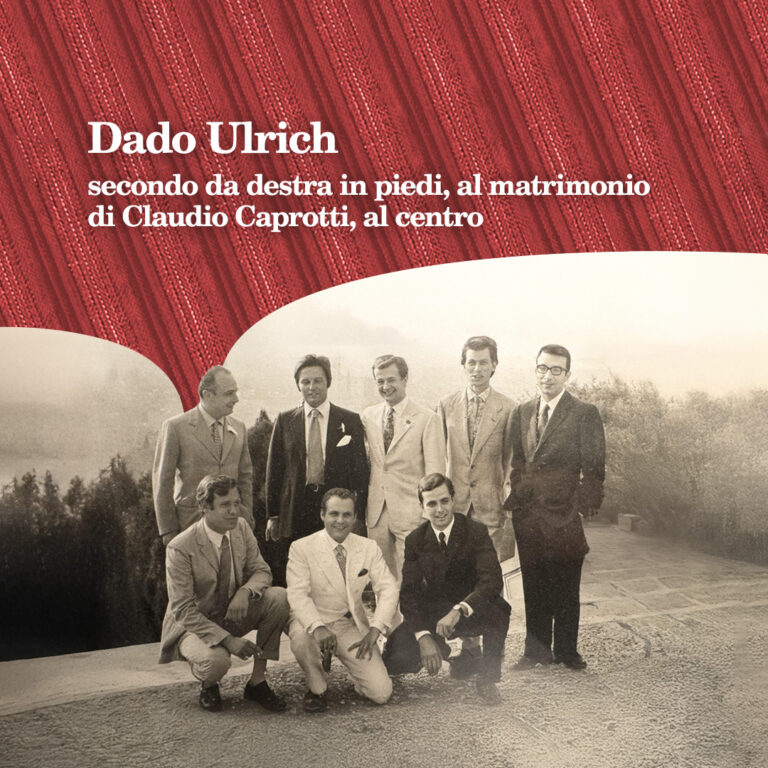 Dado Ulrich, secondo da destra in piedi, al matrimonio di Claudio Caprotti, al centro