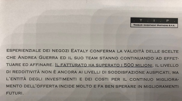 Eataly TIP 14 Marzo 2019