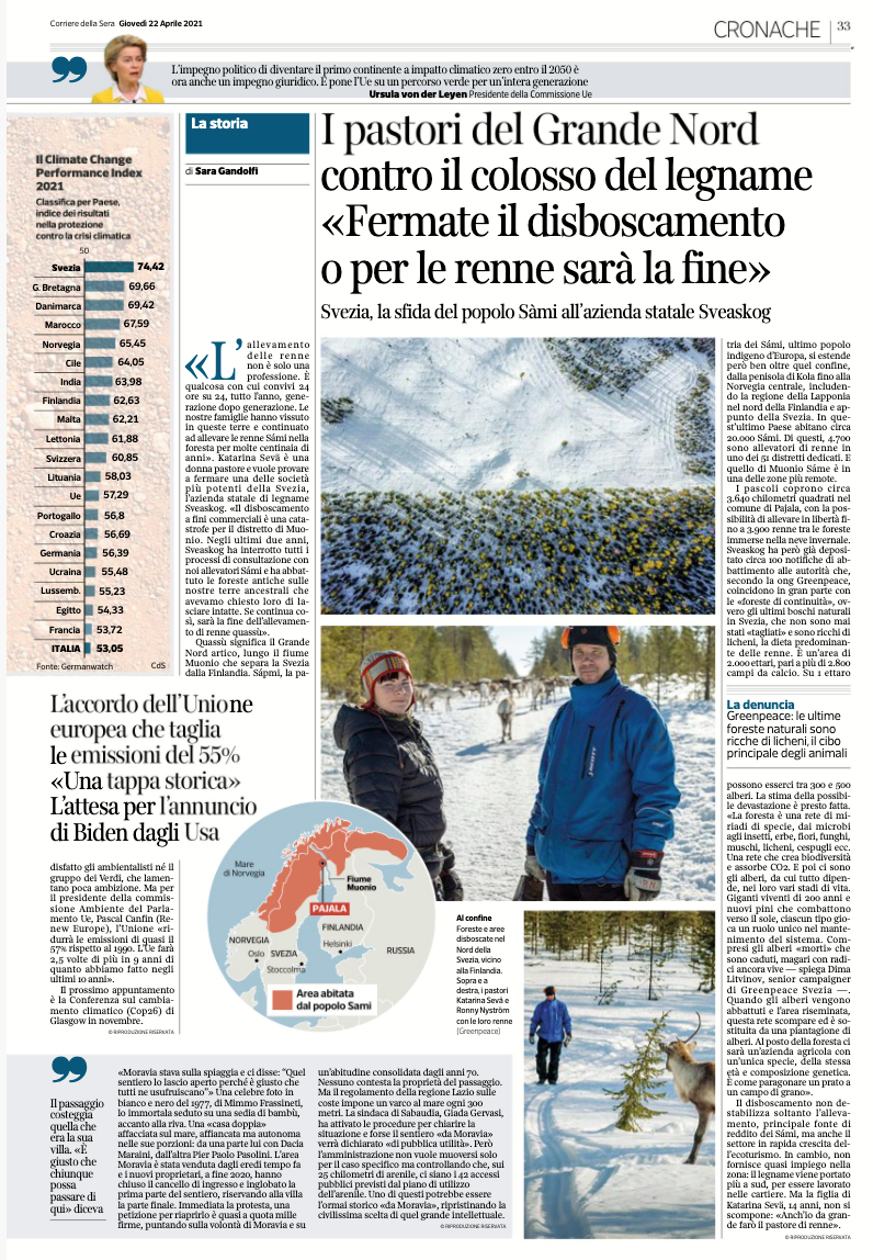 Fermate il disboscamento o sarà la fine Corriere della Sera 22 Aprile 2021