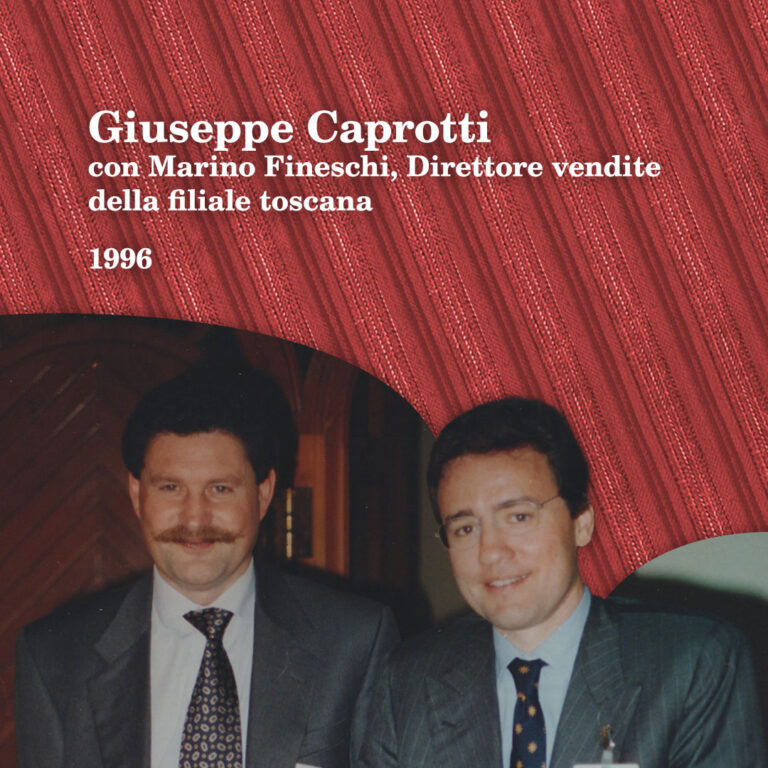 Giuseppe-Caprotti-con-Marino-Fineschi,-Direttore-vendite-della-filiale-toscana,-1996_1080_1080