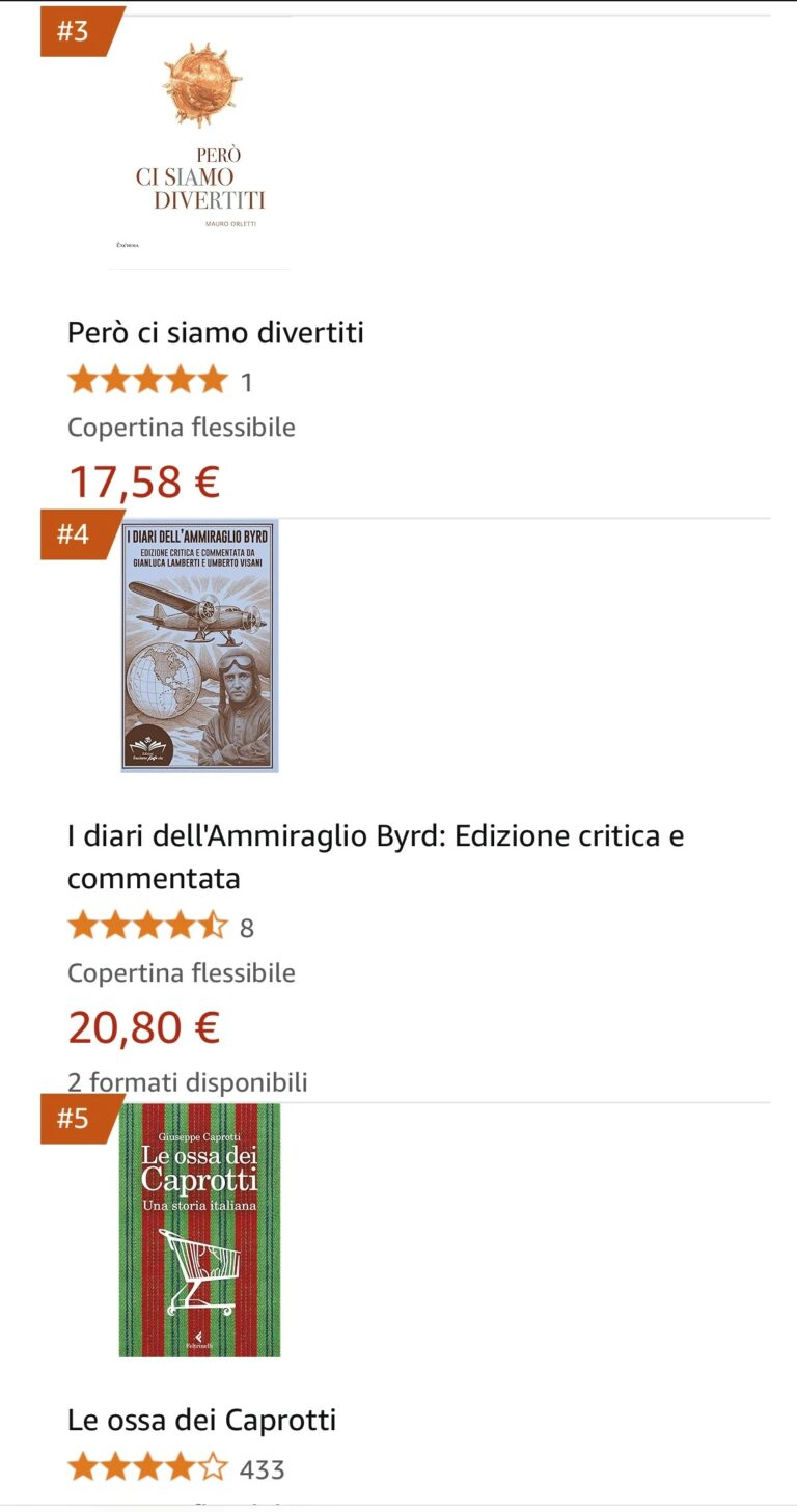 Le ossa dei Caprotti classifica Amazon 9 settembre 2025 1