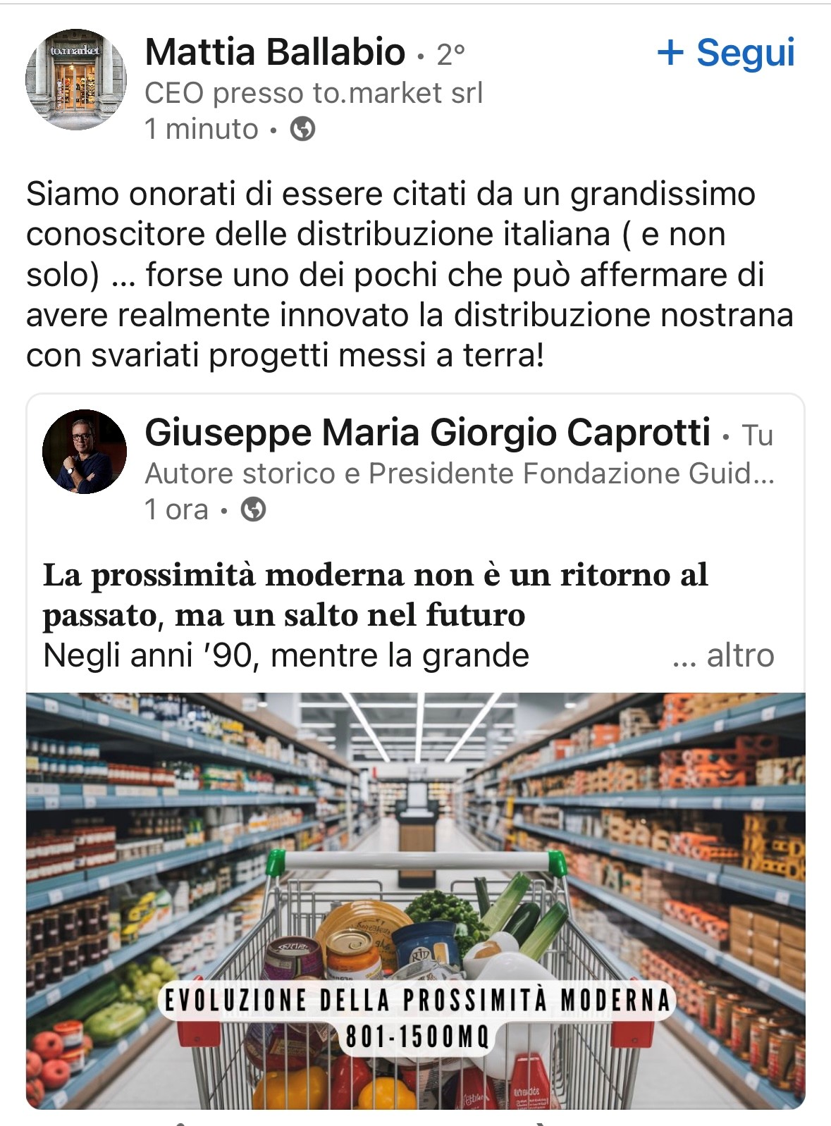 Mattia Ballabio su Giuseppe Caprotti 14 maggio 2025