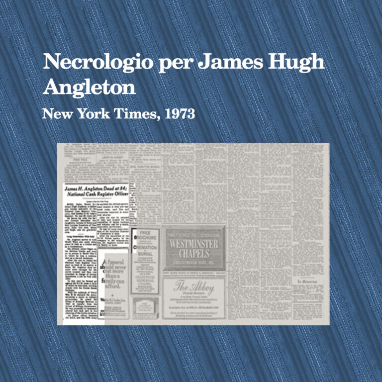 Necrologio per James Hugh Angleton sul “New York Times” 1973