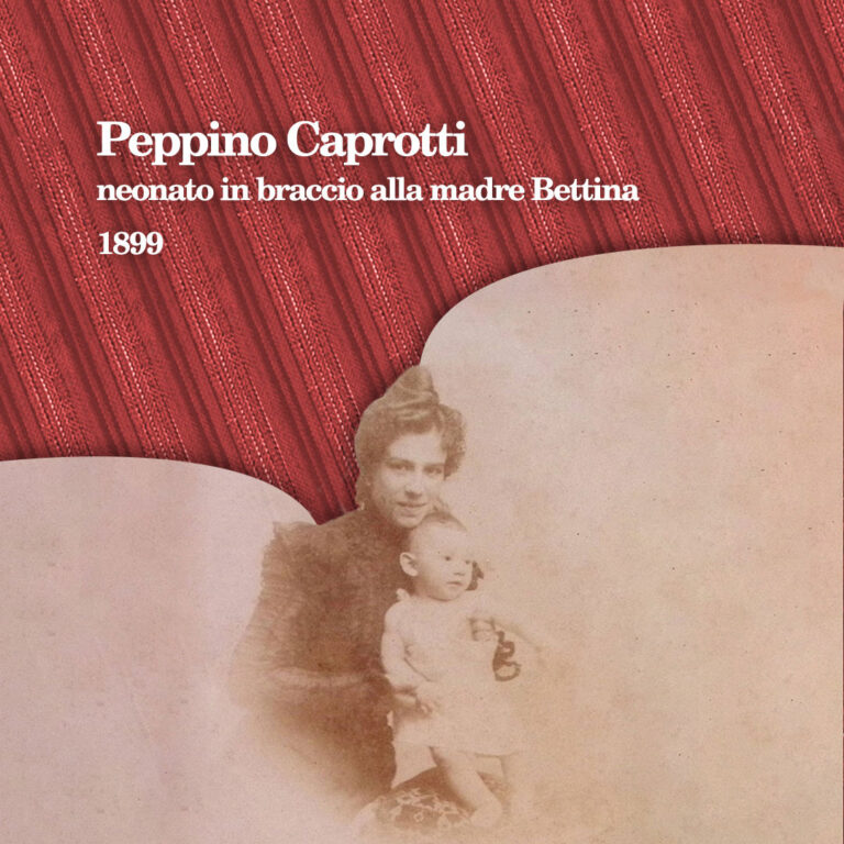 Peppino Caprotti neonato in braccio alla madre Bettina, 1899