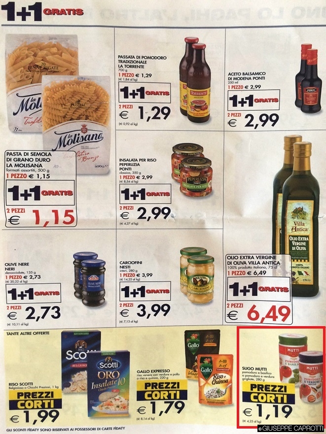 Esselunga 1+1 pasta e passata