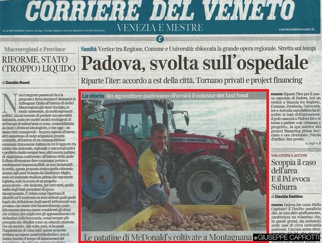 patatine Mc D a montagnana Corriere Veneto 30 ottobre 2015